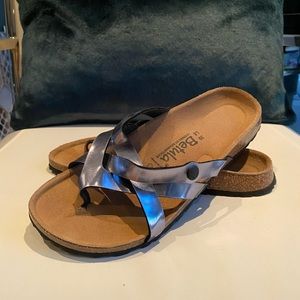 NWOT pewter Birkenstock, sz 39